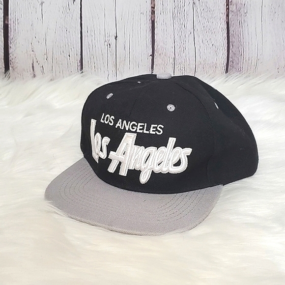 Los Angeles California Flatbill Snapback Black & Gray Mens Hat One Size - Picture 3 of 11